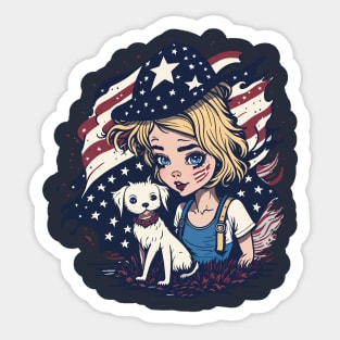 Patriotic Cat Mother Sticker